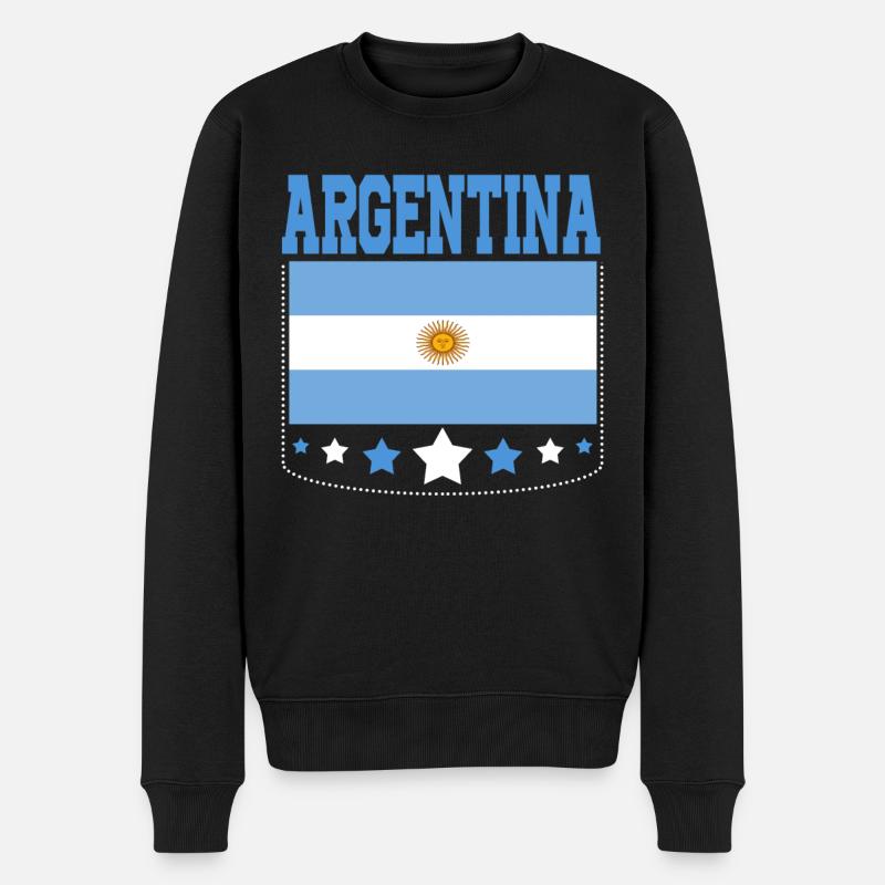 Argentine Cadeau Argentine Drapeau argentin - Pull Premium bio Homme - noir