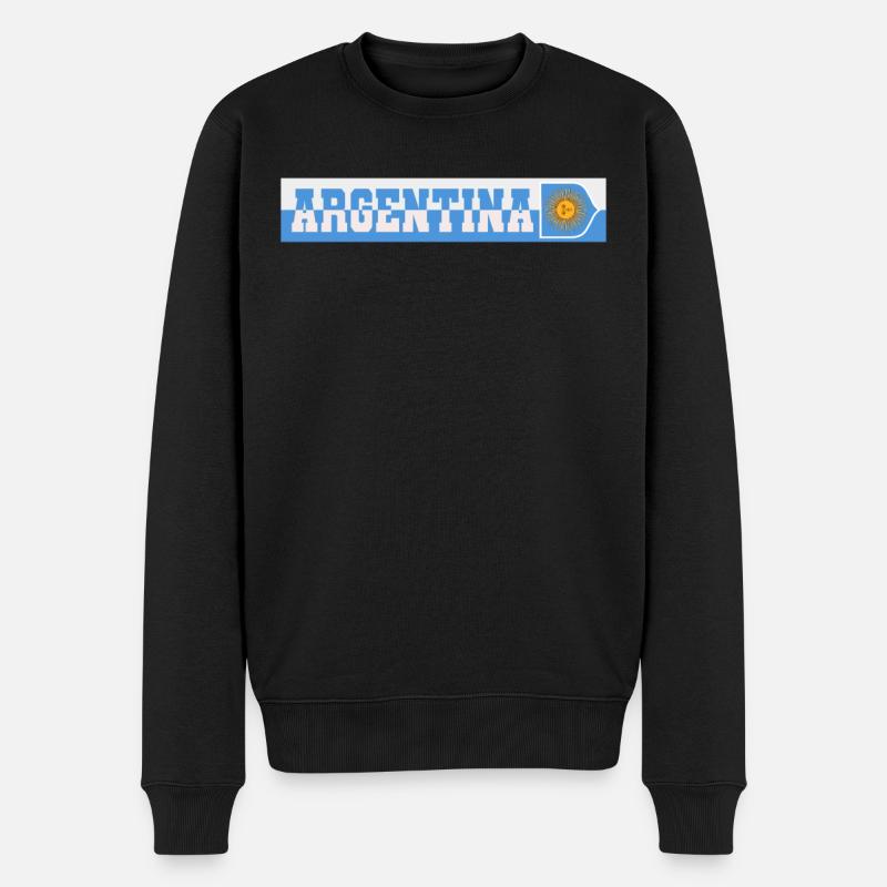 Argentine Cadeau Argentine Drapeau argentin - Pull Premium bio Homme - noir