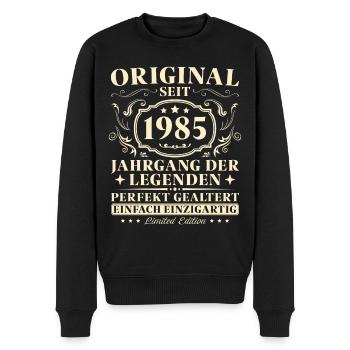 40 Jahre Original seit 1985 Jahrgang - Männer Premium Bio Pullover - Schwarz - Vorne - Nico (187cm)