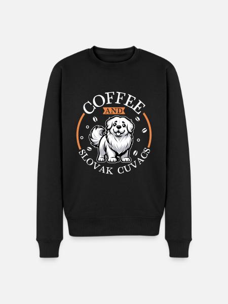 Coffee and Slovensky cuvac - Men's Premium Organic Jumper - black