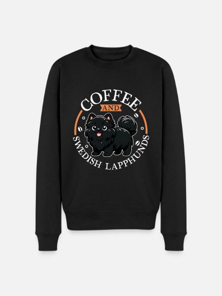 Coffee and Swedish Lapphund - Men's Premium Organic Jumper - black