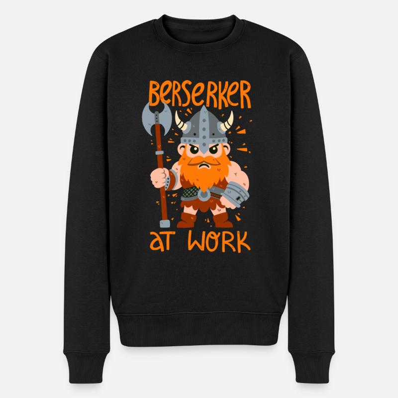 Berserker bei der Arbeit - Männer Premium Bio Pullover - Schwarz