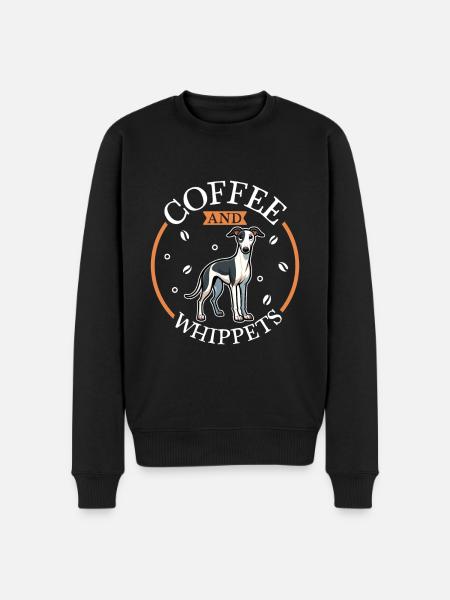 Kaffee und Whippet - Männer Premium Bio Pullover - Schwarz