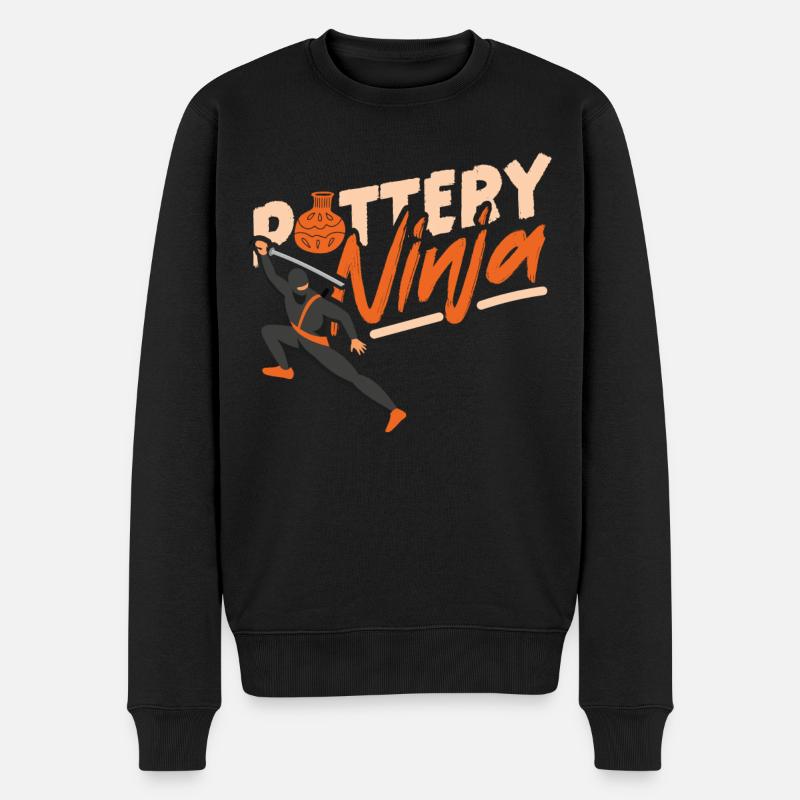Pottery Ceramics Artist Ninja - Männer Premium Bio Pullover - Schwarz