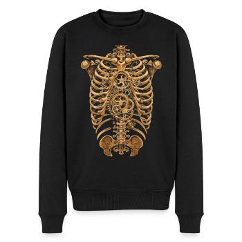 Steampunk Anatomie Steampunk Mécanique - Pull Premium bio Homme - noir - Devant - Nico (187cm)