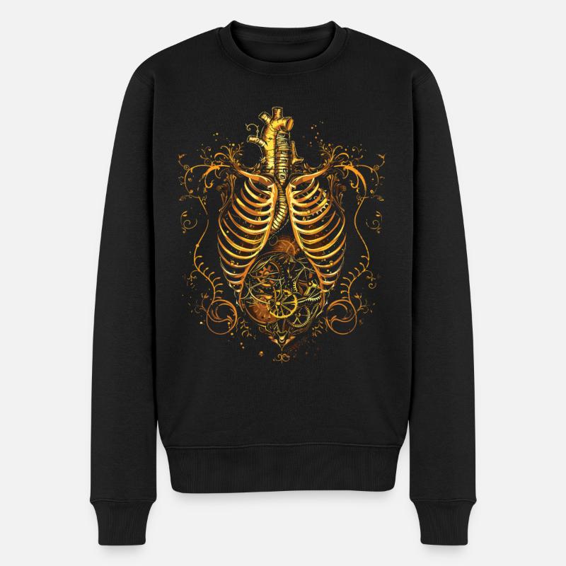 Steampunk Anatomy Steampunk Mechanical - Men's Premium Organic Jumper - black