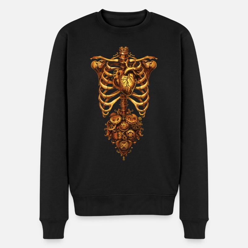 Steampunk Anatomie Steampunk Mécanique - Pull Premium bio Homme - noir