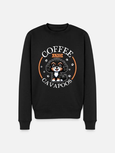 Coffee and Cavapoo - Men's Premium Organic Jumper - black