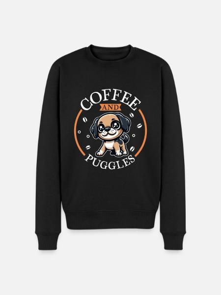Coffee and Puggle - Men's Premium Organic Jumper - black