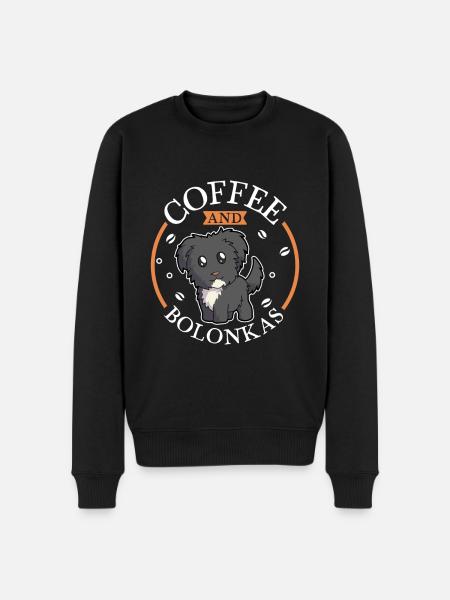 Coffee and Bolonka Zwetna - Men's Premium Organic Jumper - black