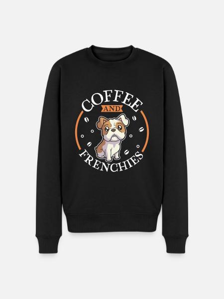 Coffee and French Bulldog - Men's Premium Organic Jumper - black