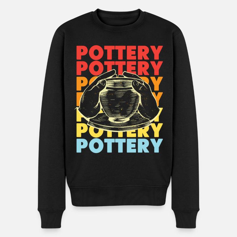 Pottery Ceramics Artist Retro - Männer Premium Bio Pullover - Schwarz
