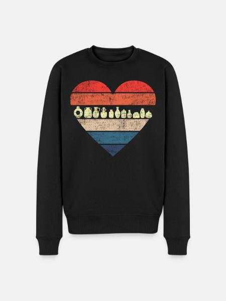 Pottery Ceramics Artist Heart - Men's Premium Organic Jumper - black