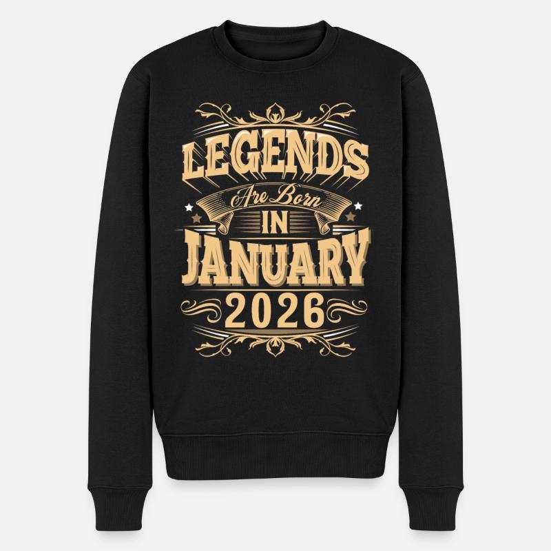 Légende de l’anniversaire de janvier 2026 - Pull Premium bio Homme - noir