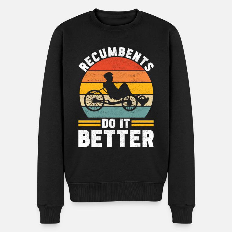Tricycle couché Liegetrike Liegedreirad - Pull Premium bio Homme - noir