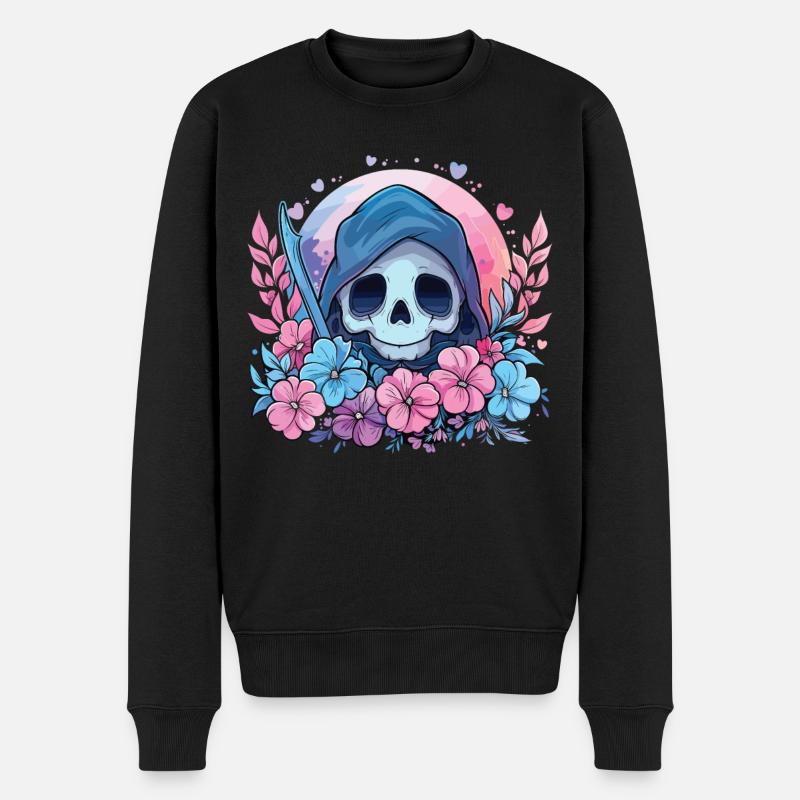 Kawaii Reaper Pastel Goth Cute Anime - Männer Premium Bio Pullover - Schwarz