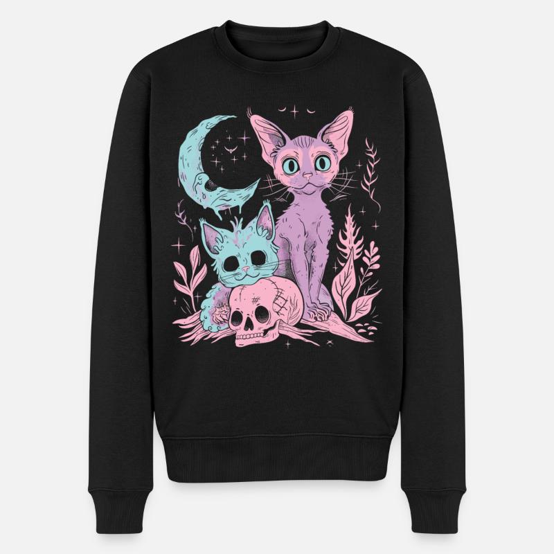 Kawaii Cat Pastel Goth Devilish - Men's Premium Organic Jumper - black