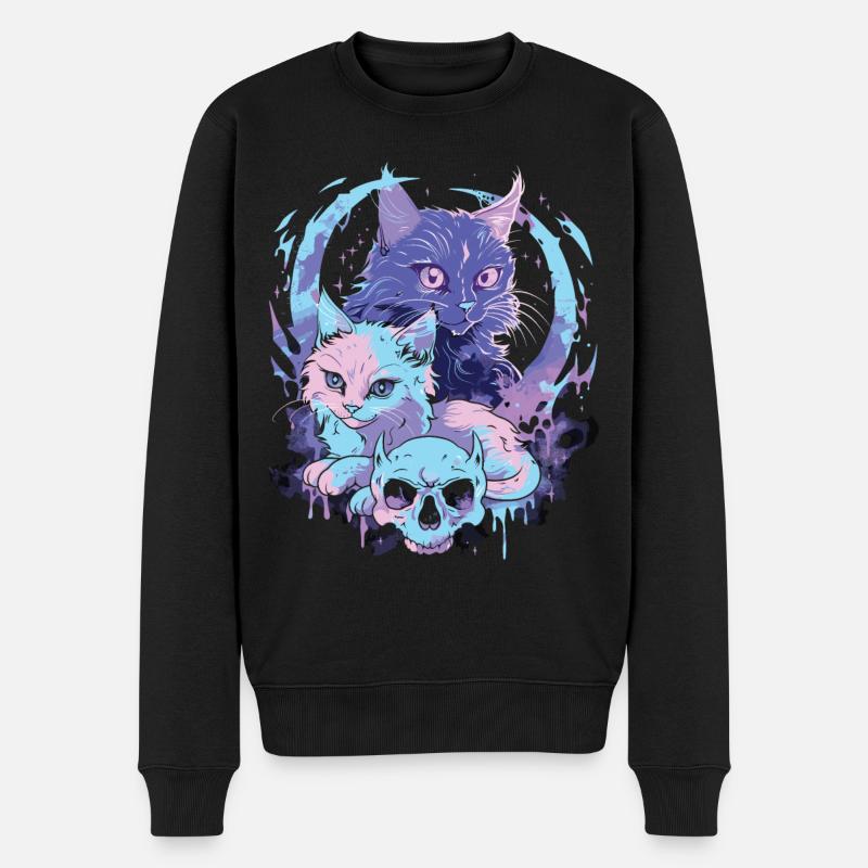 Kawaii Cat Pastel Goth Devilish - Men's Premium Organic Jumper - black