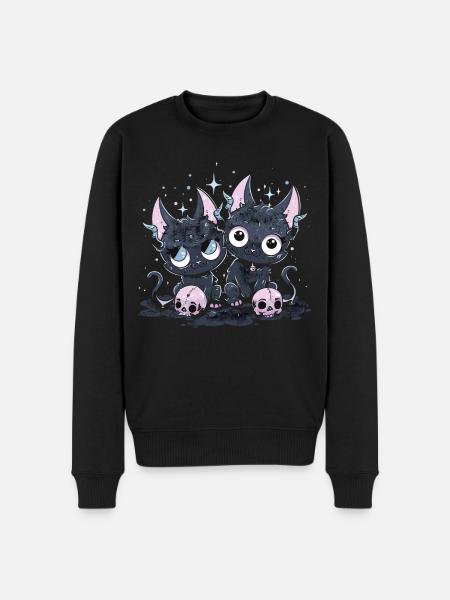 Kawaii Cat Pastel Goth Devilish - Men's Premium Organic Jumper - black