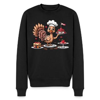 Dankbares Gobble Wobble Thanksgiving - Männer Premium Bio Pullover - Schwarz - Vorne - Nico (187cm)