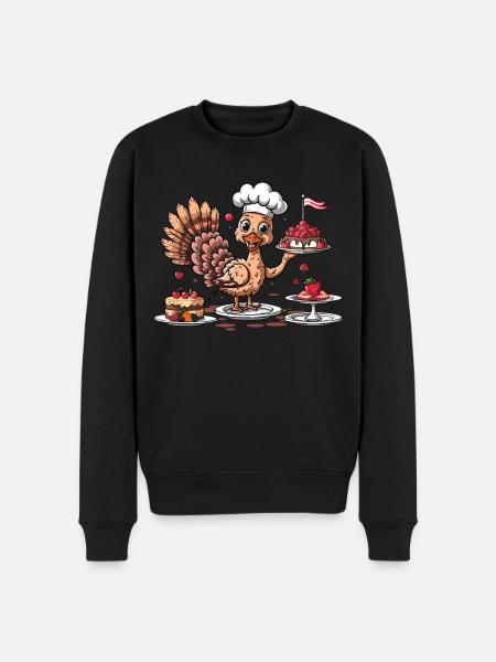 Dankbares Gobble Wobble Thanksgiving - Männer Premium Bio Pullover - Schwarz