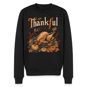 Dankbares Gobble Wobble Thanksgiving - Männer Premium Bio Pullover - Schwarz - Vorne - Nico (187cm)
