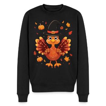 Dankbares Gobble Wobble Thanksgiving - Männer Premium Bio Pullover - Schwarz - Vorne - Nico (187cm)