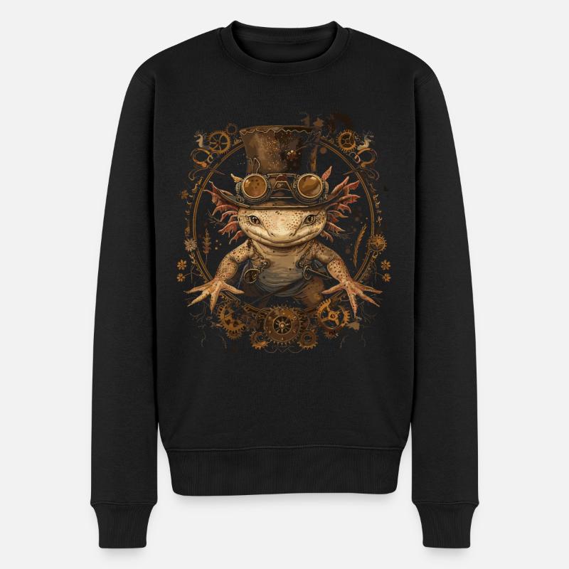 Steampunk Axolotl - Pull Premium bio Homme - noir
