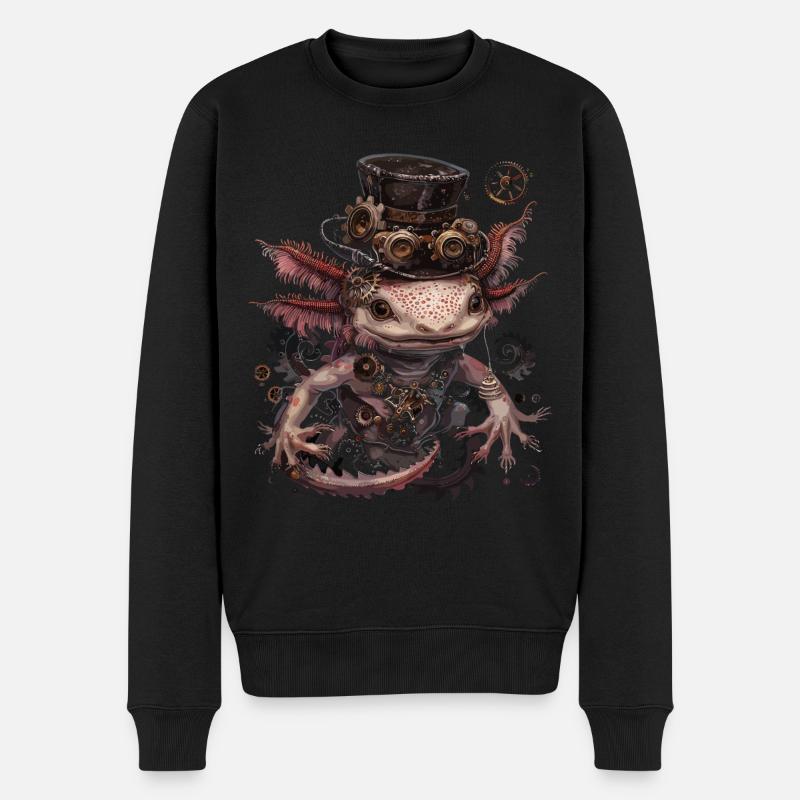 Steampunk Axolotl - Pull Premium bio Homme - noir