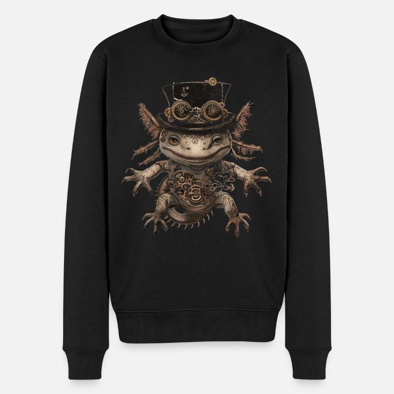 Steampunk Axolotl - Pull Premium bio Homme - noir