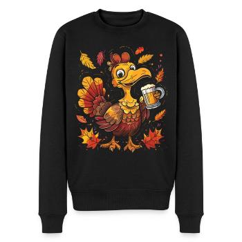 Dankbares Gobble Wobble Thanksgiving - Männer Premium Bio Pullover - Schwarz - Vorne - Nico (187cm)