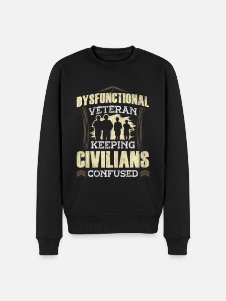 Veteran Medicated Dysfunctional - Männer Premium Bio Pullover - Schwarz