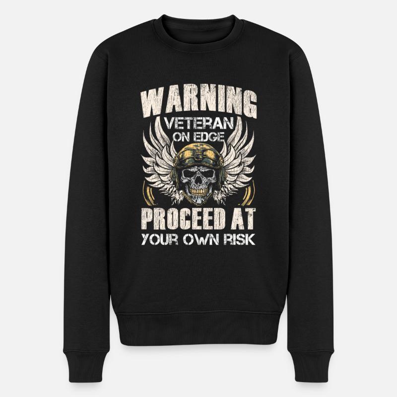 Veteran Medicated Dysfunctional - Männer Premium Bio Pullover - Schwarz