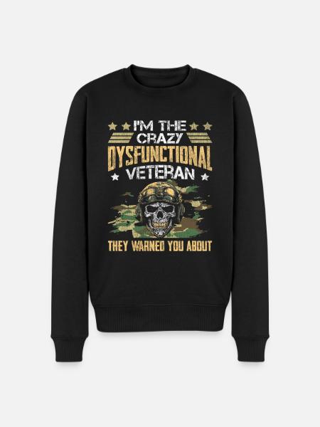 Veteran Medicated Dysfunctional - Men's Premium Organic Jumper - black