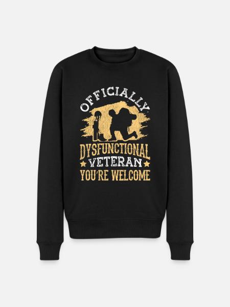Veteran Medicated Dysfunctional - Men's Premium Organic Jumper - black
