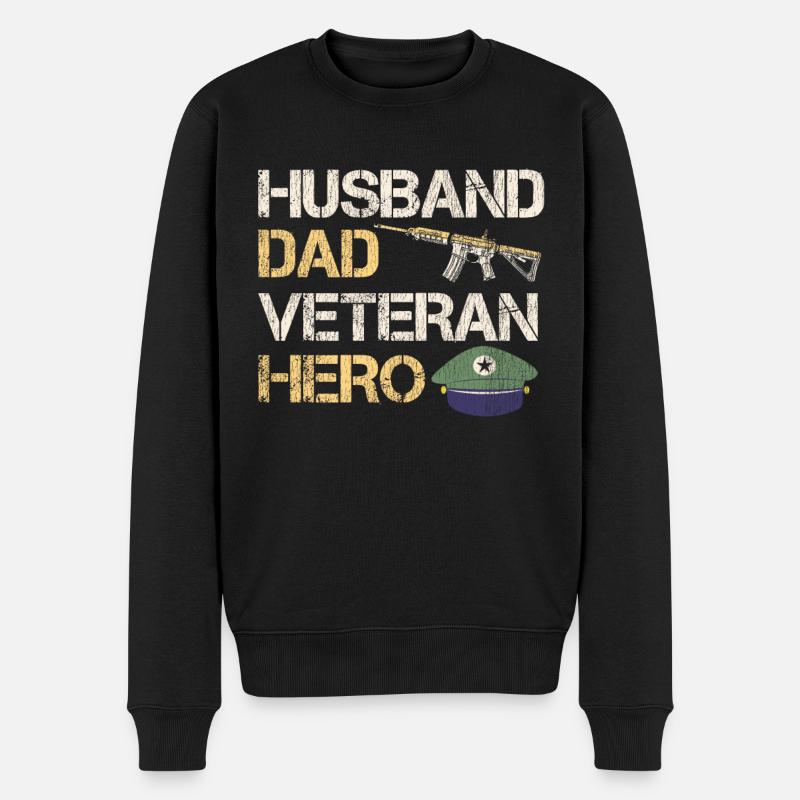 Veteran Medicated Dysfunctional - Männer Premium Bio Pullover - Schwarz