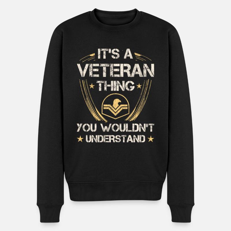 Veteran Medicated Dysfunctional - Männer Premium Bio Pullover - Schwarz