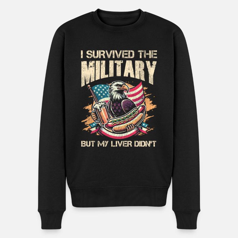 Veteran Medicated Dysfunctional - Männer Premium Bio Pullover - Schwarz