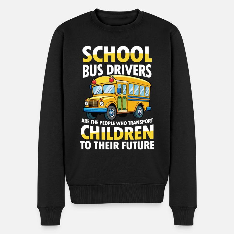 School Bus Drivers Transport Children Future - Männer Premium Bio Pullover - Schwarz