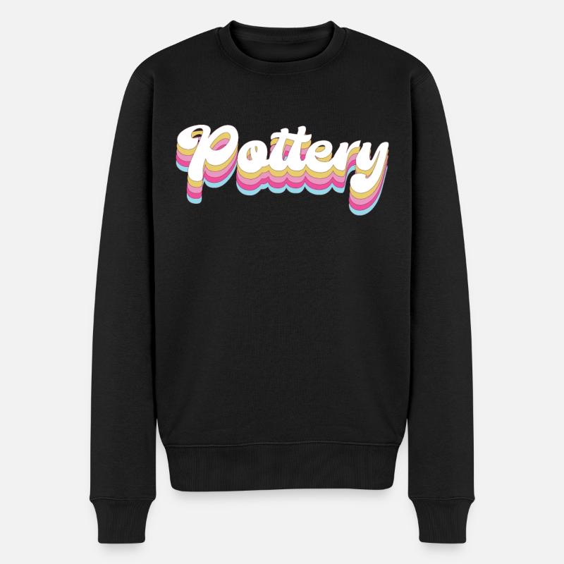 Pottery Ceramics Artist Retro - Männer Premium Bio Pullover - Schwarz