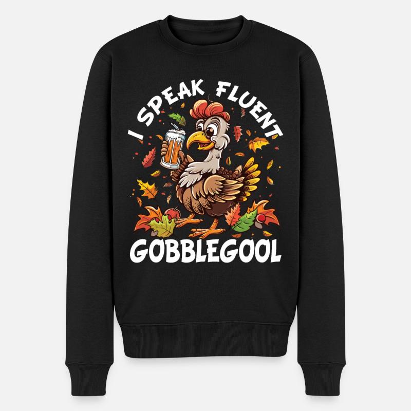 Gobblegool Turkeyday Thanksgiving - Men's Premium Organic Jumper - black