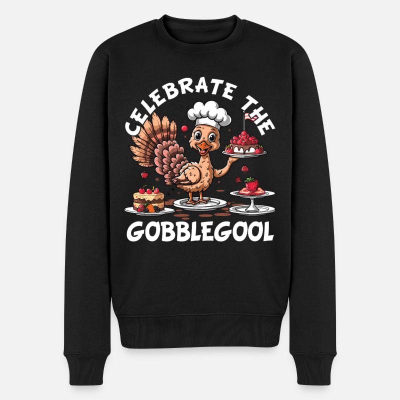 Gobblegool Dinde Thanksgiving - Pull Premium bio Homme - noir