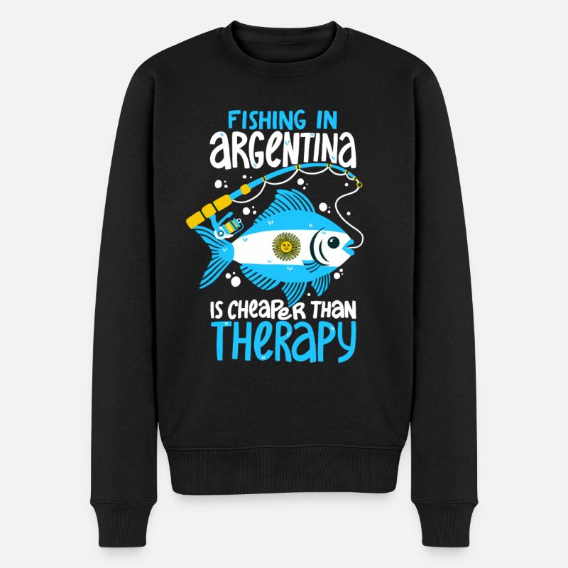 Angeln in Argentinien ist günstiger als Therapie - Männer Premium Bio Pullover - Schwarz