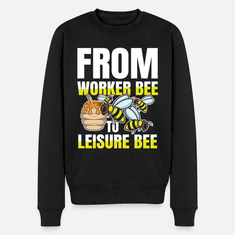 Rente Ruhestand From Worker Bee To Leisure Bee - Männer Premium Bio Pullover - Schwarz
