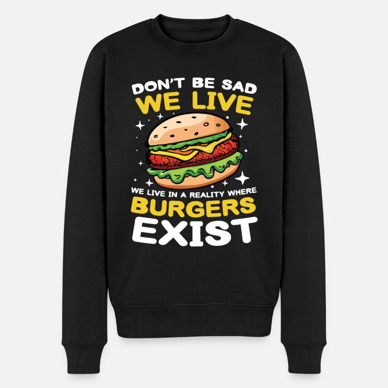 Hamburger Burger Plats américains classiques - Pull Premium bio Homme - noir