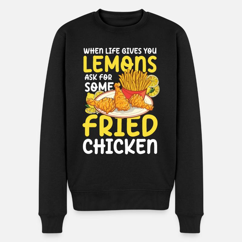 Lemons Ask For Some Fried Chicken - Männer Premium Bio Pullover - Schwarz
