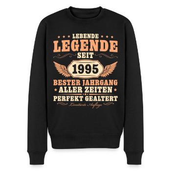 Vintage 1995 Bester Jahrgang Geburtstag - Männer Premium Bio Pullover - Schwarz - Vorne - Nico (187cm)