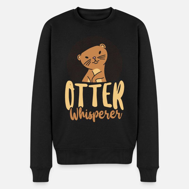 Otter Otter Whisperer - Männer Premium Bio Pullover - Schwarz