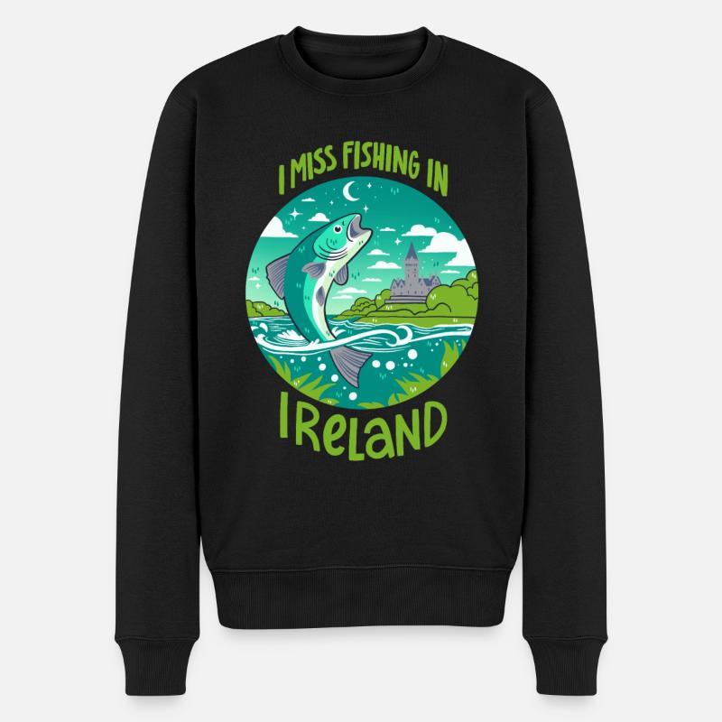 Pêche en Irlande - Pull Premium bio Homme - noir