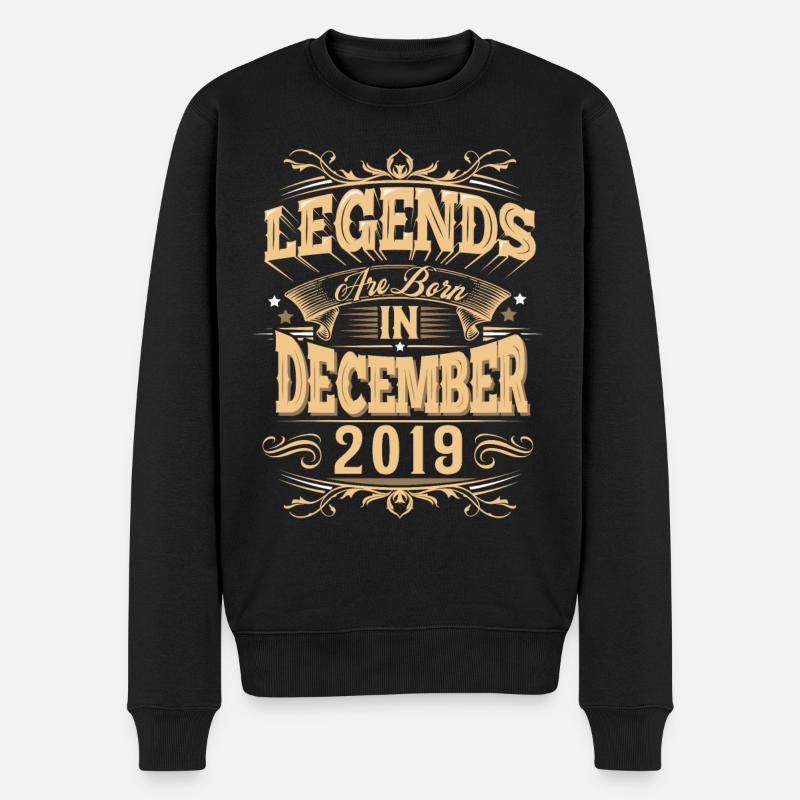 Dezember 2019 Geburtstag Legende - Männer Premium Bio Pullover - Schwarz